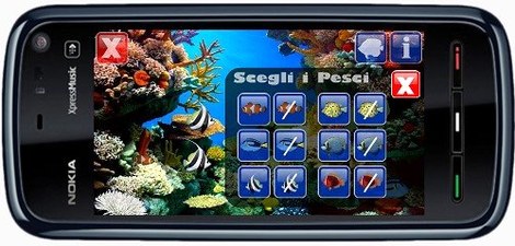 Программа EGi Marine Aquarium Mobile Touch для Nokia 5800 заставка для рабочего стола скачать, заставка-аквариум