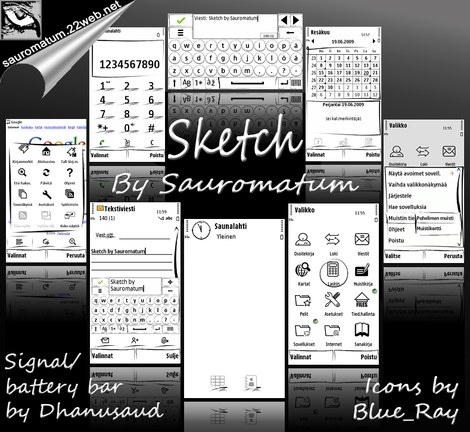 Тема Sketch для Nokia 5800, 5530, N97 скачать темы для Нокиа 5800