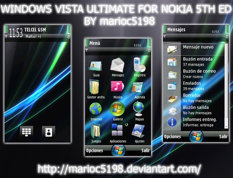 Скачать темы для Nokia 5800, N97, 5530 - Windows Vista