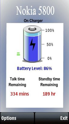 Скачать программы для 5800 Нокиа N97 Nokia 5530  Battery Level - заряд батареи, оставшееся время ожидания/разговора
