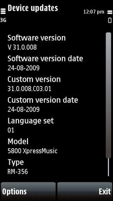 прошивка 31.0.008 для Nokia 5800