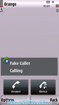 Скачать программы для 5800, N97, 5530, 5230 - Bye Bye Caller (имитация входящего вызова)