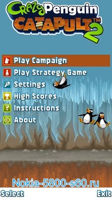 Crazy Penguin Catapult 2 - скачать игры для  5800 Nokia N97 Нокиа 5530  5230