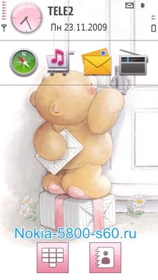 Cute Bear - скачать темы для Нокиа 5800 Nokia 5530 N97, X6