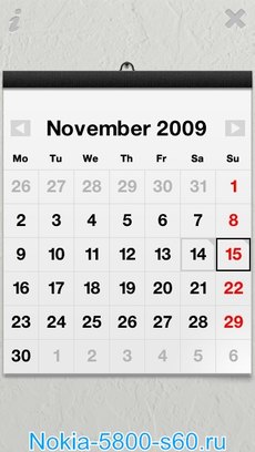 Программа Wall Calendar Touch (календарь + рукописные заметки) для Nokia 5800, N97, 5530, 5230