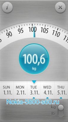 Weight Tracker Touch (контроль за весом) -  программы  для Nokia 5800 Нокиа 5530 Нокия N97 и 5230