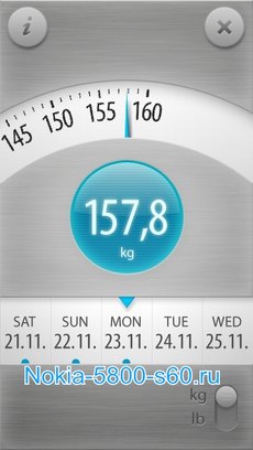 Weight Tracker Touch (контроль за весом) -  программы  для Nokia 5800 Нокиа 5530 Нокия N97 и 5230
