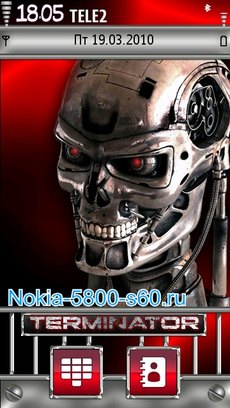 Terminator - скачать темы для Nokia 5800 , Nokia 5230, Нокиа 5235, Нокиа N97, X6