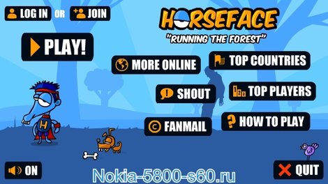 Игра Horseface Running The Forest для Nokia N97  скачать