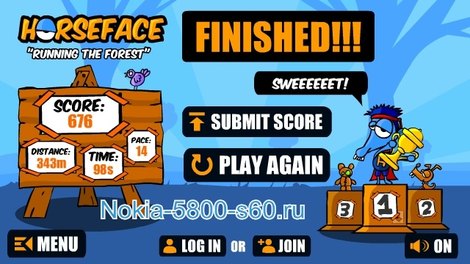 Игра Horseface Running The Forest для Nokia 5530