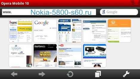 Браузер Opera Mobile 10 для Nokia 5230